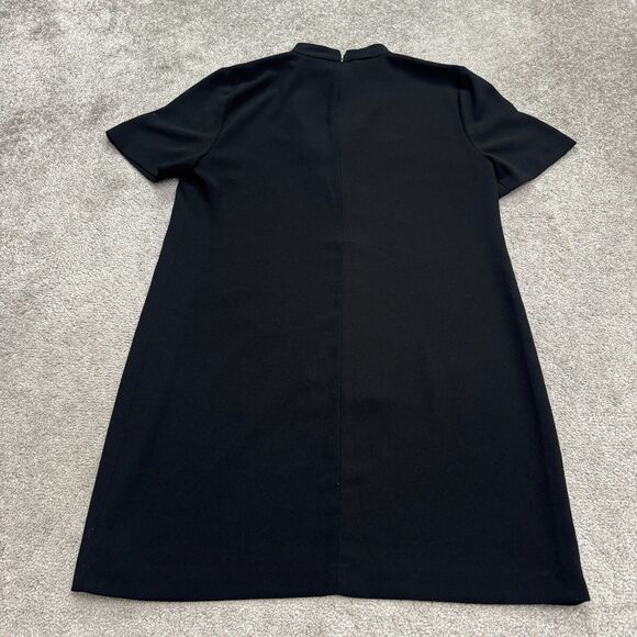 Zara Woman Midi Shift Dress Womens Medium Black Cocker Keyhole Cut Out Classic - Picture 2 of 13